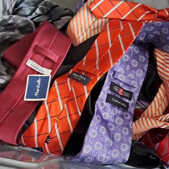 Lot Of Nautica Men's Ties in Purple, Orange, and Red - Picture 2 of 5
